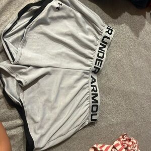 under Armour, white athletic shorts